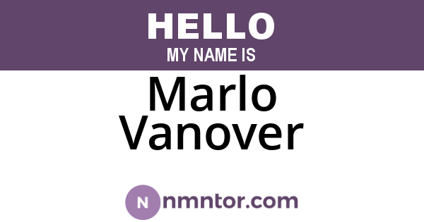 Marlo Vanover