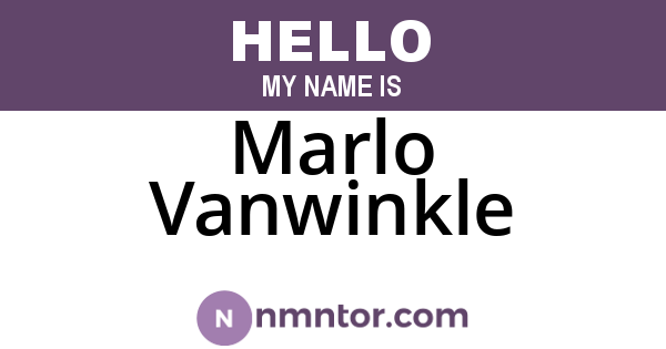 Marlo Vanwinkle