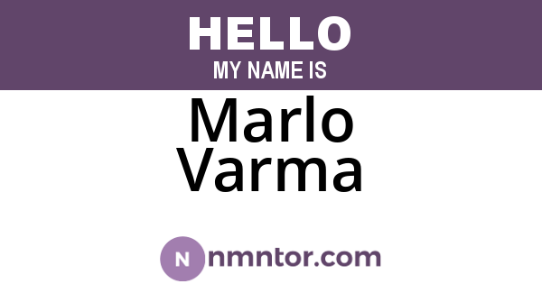 Marlo Varma