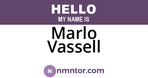 Marlo Vassell
