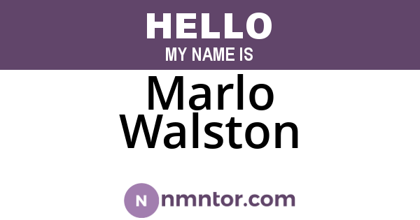 Marlo Walston