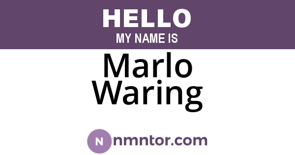Marlo Waring
