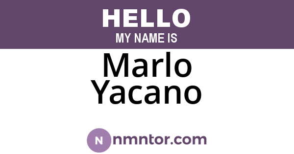 Marlo Yacano