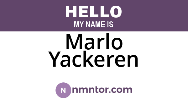Marlo Yackeren