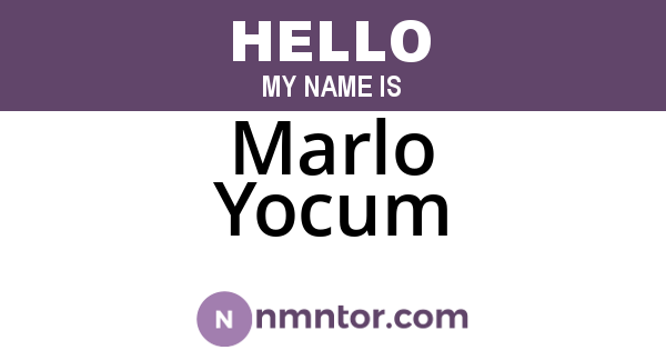 Marlo Yocum