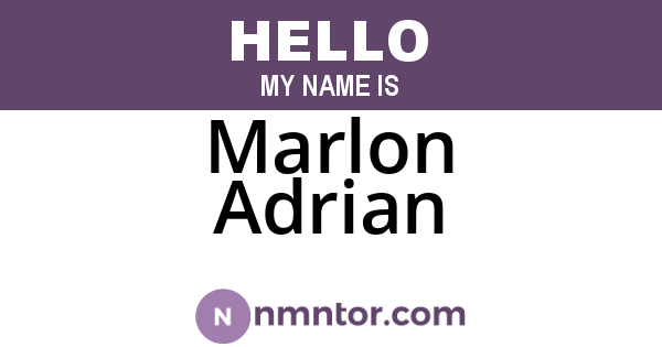 Marlon Adrian
