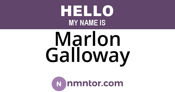 Marlon Galloway
