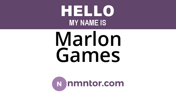 Marlon Games