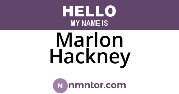 Marlon Hackney