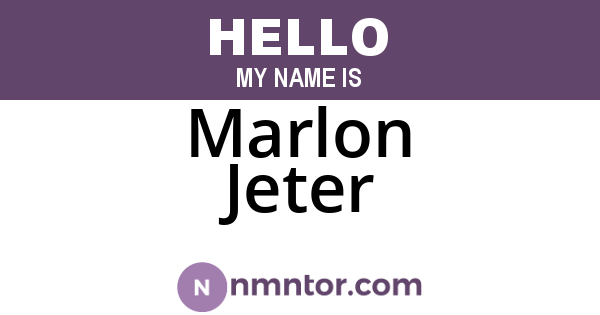 Marlon Jeter
