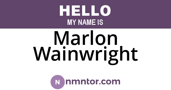 Marlon Wainwright