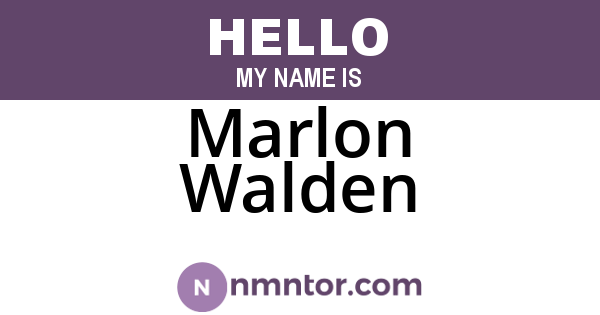 Marlon Walden