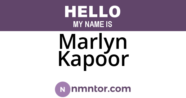 Marlyn Kapoor
