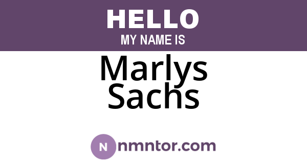 Marlys Sachs