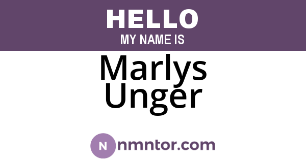 Marlys Unger