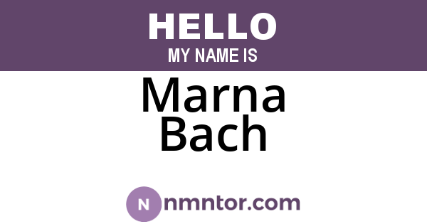 Marna Bach