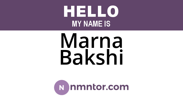 Marna Bakshi