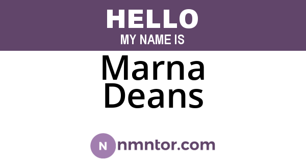 Marna Deans