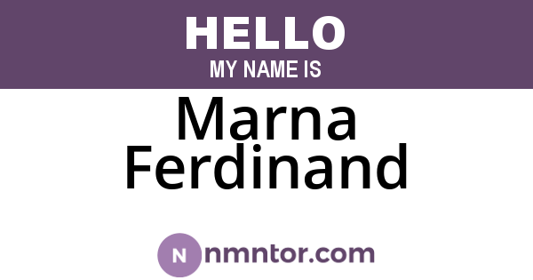 Marna Ferdinand