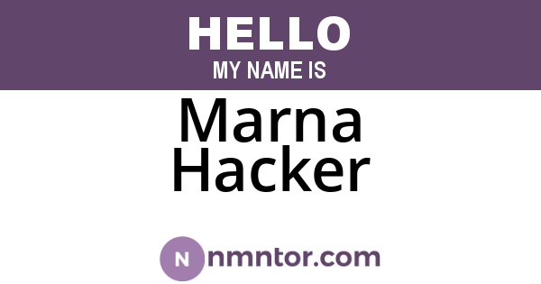 Marna Hacker