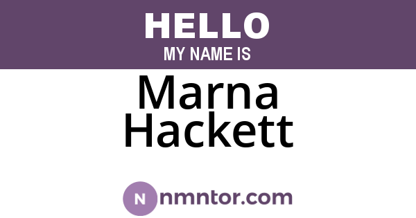 Marna Hackett