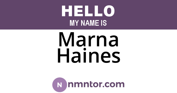 Marna Haines