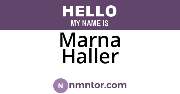 Marna Haller