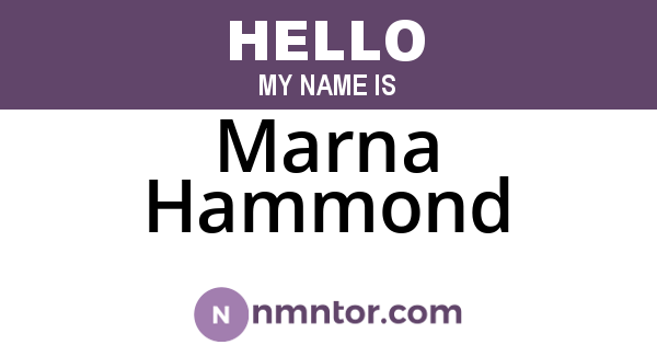 Marna Hammond