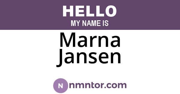 Marna Jansen