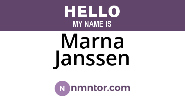 Marna Janssen