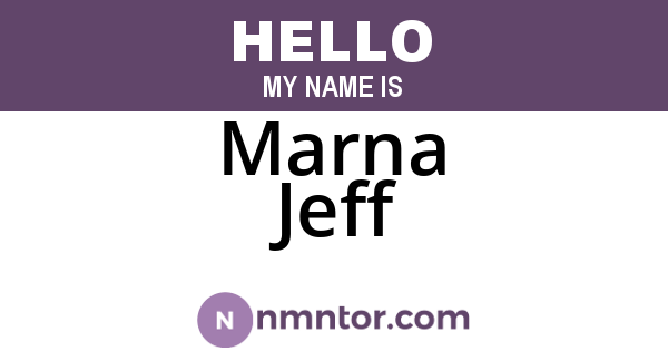 Marna Jeff