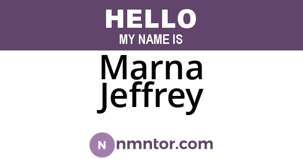 Marna Jeffrey