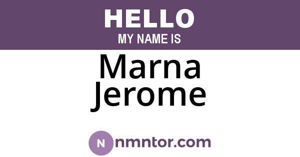 Marna Jerome