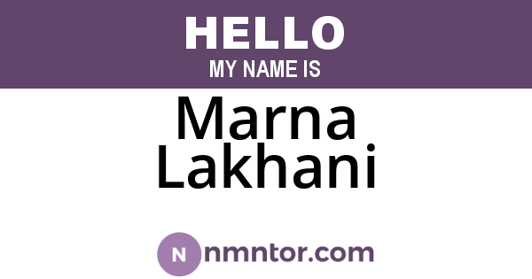 Marna Lakhani