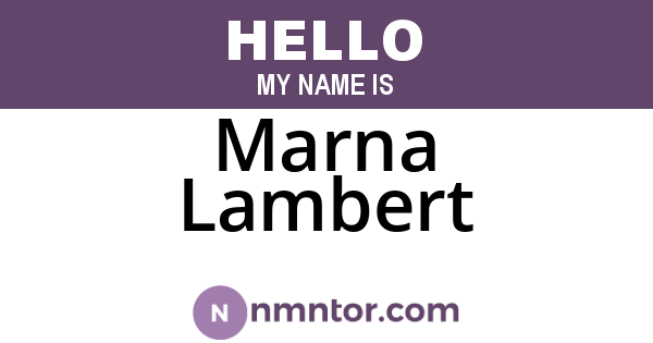 Marna Lambert