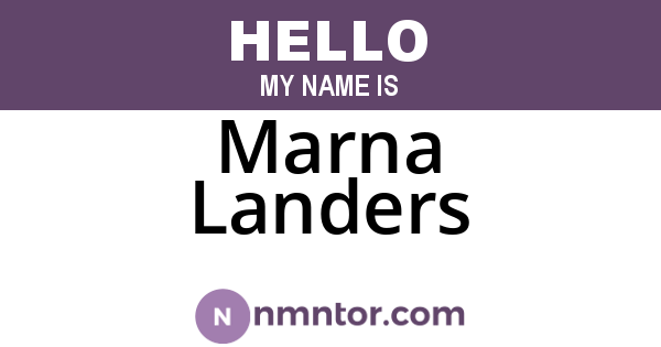 Marna Landers