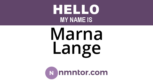 Marna Lange
