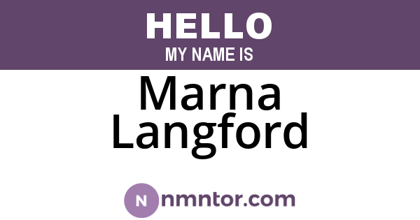 Marna Langford