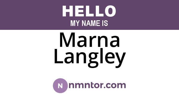 Marna Langley