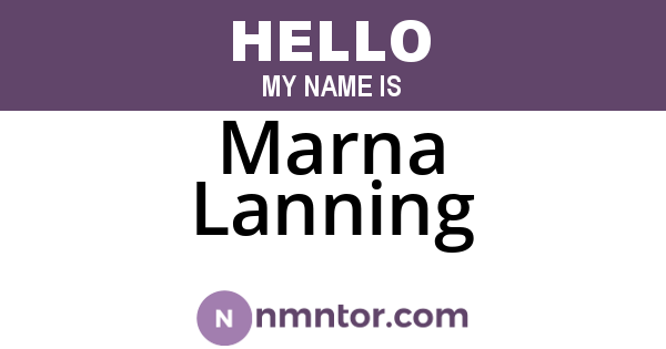 Marna Lanning