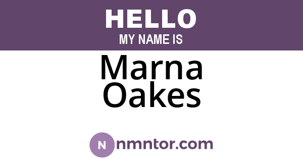 Marna Oakes