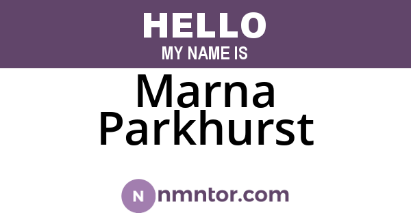 Marna Parkhurst