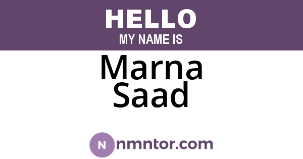 Marna Saad
