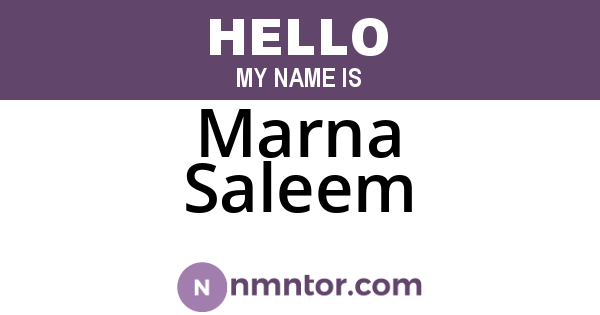 Marna Saleem