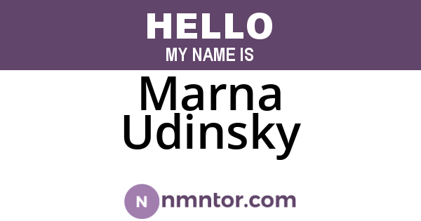 Marna Udinsky