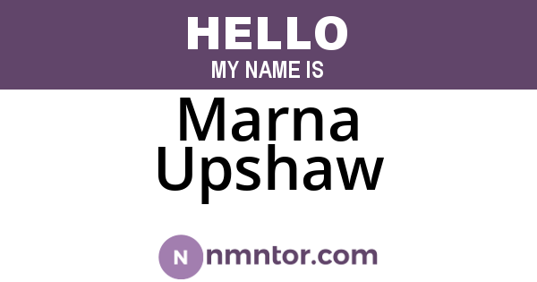 Marna Upshaw