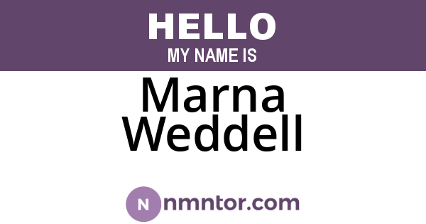Marna Weddell