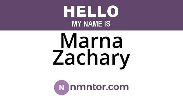 Marna Zachary