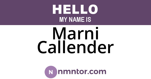 Marni Callender