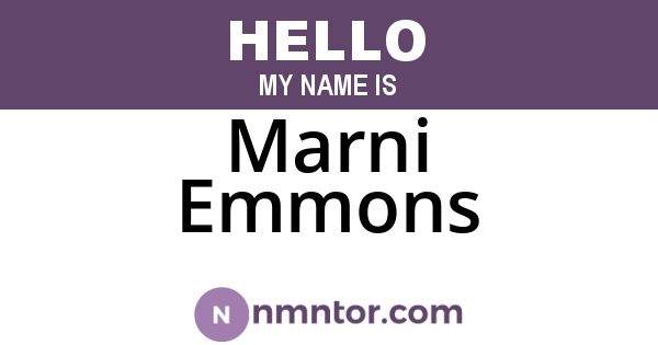 Marni Emmons